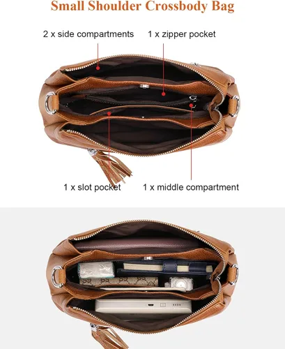 Vista 6 de Over Earth Bolsos de cuero para mujer, bolso de hombro pequeño Hobo para mujer