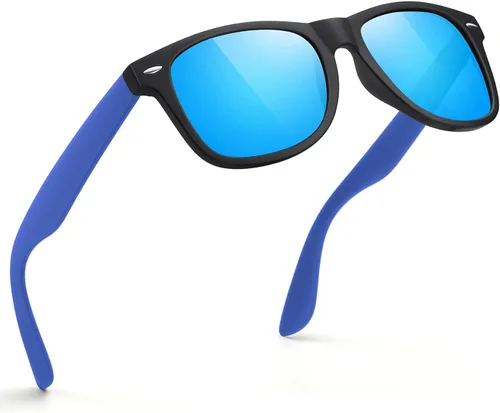 Vista 73 de FEIDUSUN Lentes de sol polarizados para hombre y mujer, lentes de sol retro negros para conducir, pescar, protección UV