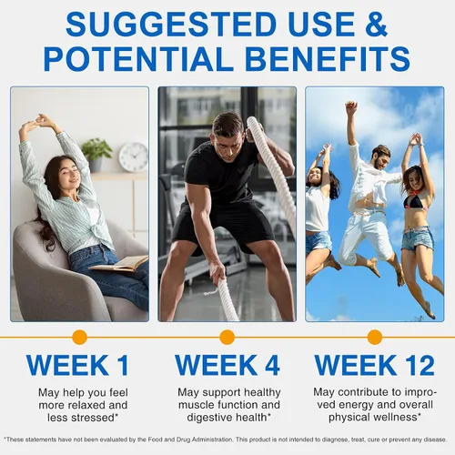 Vista 7 de Suplemento Complejo de Magnesio de 1000 mg con glicinato de magnesio, citrato y malato, apoya la relajación muscular, el sueño y la energía, sin