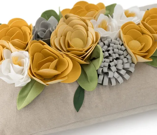Vista 3 de OiseauVoler Fundas de Cojín Decorativas con Flores 3D Fundas de Almohada con Acento Floral para Sofá Cama Hogar Sala de Estar Decoración