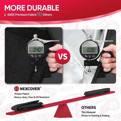 Vista 7 de NEXCOVER - Funda de parrilla, cubierta impermeable de 30 pulgadas, funda de parrilla de gas de 600D, resistente a los desgarros, a la decoloración
