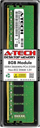 Vista 17 de A-Tech 4GB DDR4 2666 MHz UDIMM PC4-21300 (PC4-2666V) CL19 DIMM Non-ECC Desktop Módulo de memoria RAM