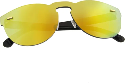 Vista 4 de zeroUV Futuristic Rimless Mono Flat Lens Horn Rimmed Shield Sunglasses 73mm