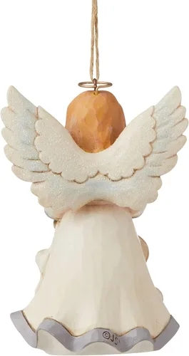 Vista 2 de Enesco Jim Shore Heartwood Creek White Woodland Believe - Adorno colgante de ángel, 4.25 pulgadas, multicolor