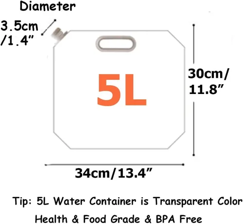 Vista 5 de Supant - Bolsa de contenedor plegable para agua de emergencia, congelable, sin BPA, recipiente plegable de agua de plástico para exteriores