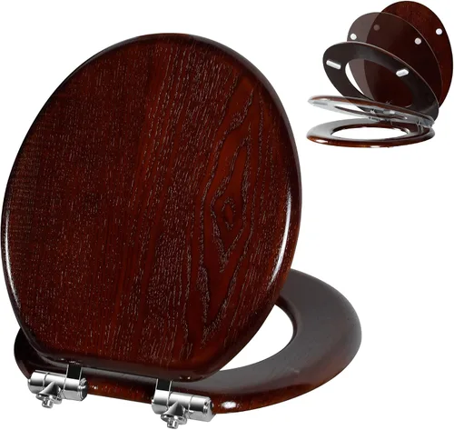 Vista 12 de Asiento para retrete Angel Shield de mármol con madera moldeada duradera con cierre silencioso, fácil de limpiar, bisagras de liberación rápida