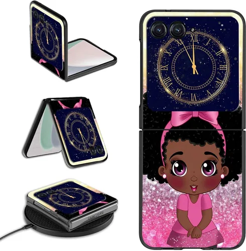 Vista 15 de Rossy Funda para Motorola Razr Plus 2023 para Moto Razr+ 2023 con patrón de niña africana para mujeres y hombres, ultra delgada, ligera