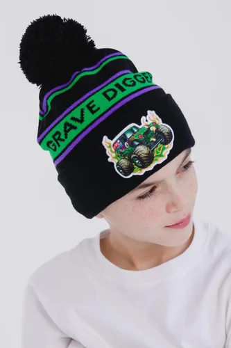 Vista 2 de Monster Jam Grave Digger - Gorro de invierno para recién nacido, color verde, talla única