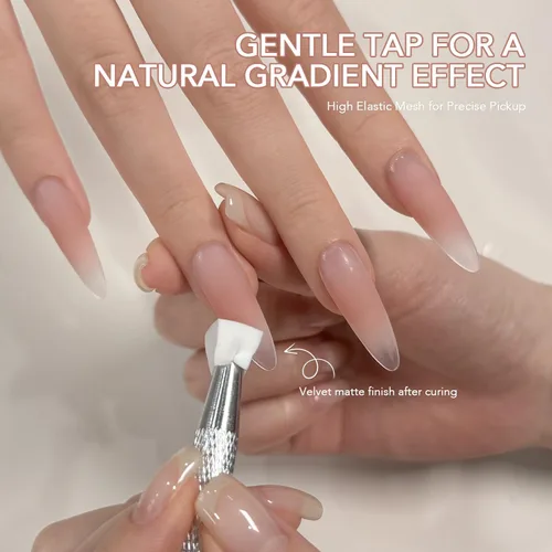Vista 3 de GAOY Kit de Gel de Pintura Ombré con Cojín, 6 Colores de Gel de Palmaditas Degradado con Esponjas y Herramienta de Agarre, para Uñas Ombré Mezcla