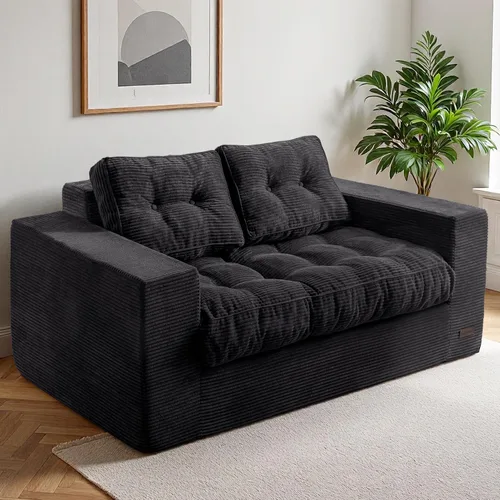 Vista 17 de MAXYOYO Sofá de 3 plazas para sala de estar, sofá sin hueso, cómodo puf con burbujas para apartamento, no necesita montaje, color beige