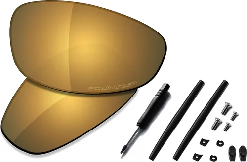 Vista 19 de SAUCER Lentes de repuesto prémium y kits de goma para Oakley Juliet Protección UV400, arañazos, ajuste preciso polarizado oro de 24 quilates