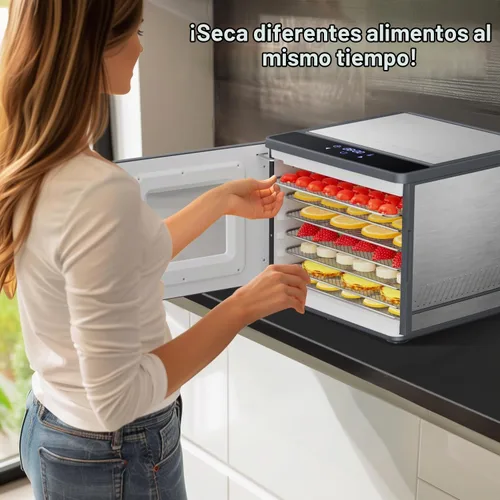 Vista 7 de Máquina deshidratadora de alimentos para carne seca TINANA Secadora de alimentos de acero inoxidable para carne - Deshidratador digital de alimentos