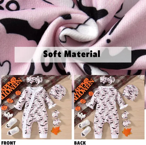 Vista 3 de Aalizzwell Mameluco para bebé niña, ropa de otoño e invierno con accesorios