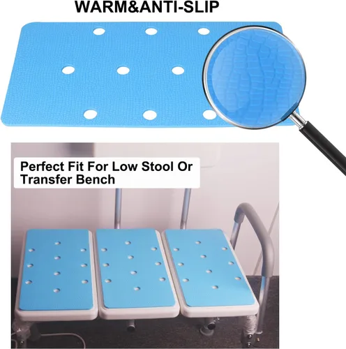 Vista 3 de Cojín de banco de transferencia de bañera, adhesivo, antideslizante e impermeable, cojín suave de espuma para banco de ducha, silla de ducha