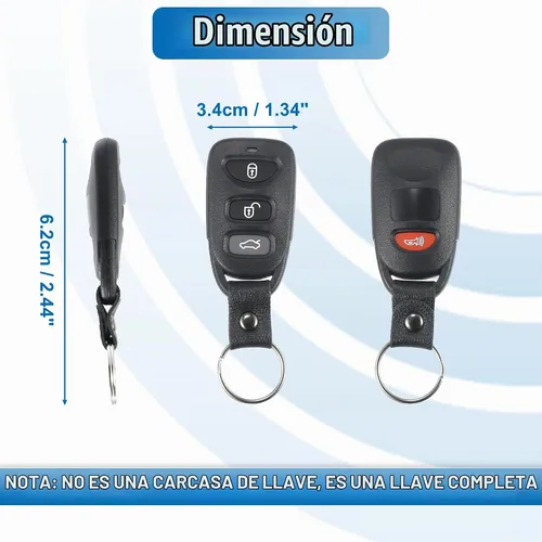 Vista 5 de X AUTOHAUX 2 piezas, mando a distancia con 4 botones para entrada sin llave de Kia Forte 2010 2011 2012 2013 PINHA-T008