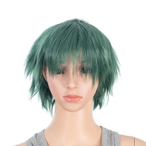 Vista 11 de SWACC - Peluca de cosplay, unisex, con capas, para hombres y mujeres, para disfraces 1B-Off Negro