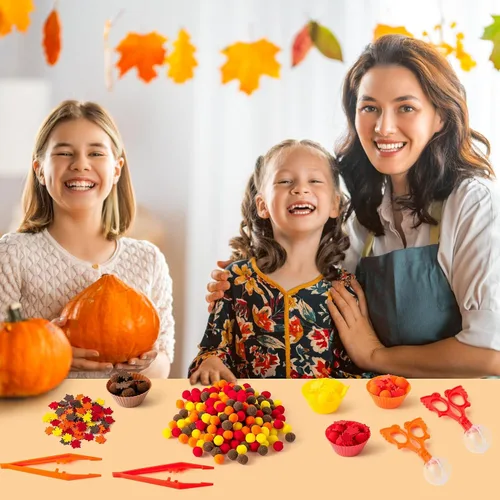 Vista 4 de EZdhuawuse Llenadores sensoriales de otoño – 294P Otoño Acción de Gracias juguetes de motricidad fina para niños, juguete de conteo de otoño