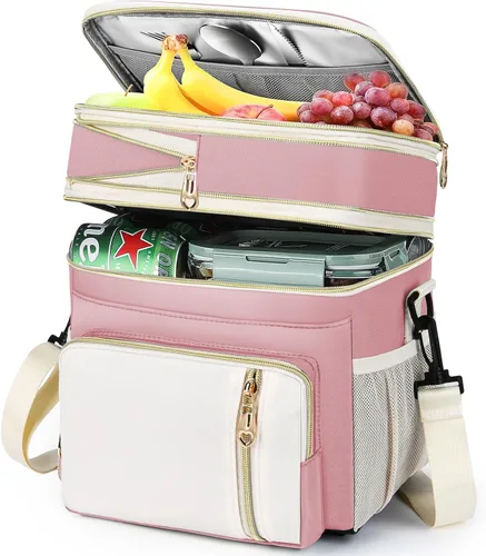 Vista 20 de Lonchera y bolsa de almuerzo para mujeres y hombres, lonchera grande aislada para adultos, a prueba de fugas, bolsa enfriadora para el trabajo