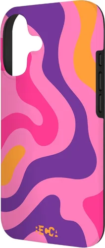 Vista 2 de Retro Liquid Swirl Groovy Abstract Pattern Wave Purple Phone Case for iPhone 17