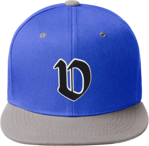 Vista 1635 de Daxton Gorra clásica con visera de billete plano con letras del alfabeto inglés antiguo de la A a la Z