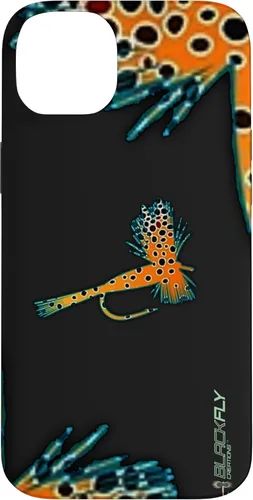 Vista 15 de Funda para iPhone 16 con mosca y pesca con moscas secas de piel de trucha por Black Fly Case