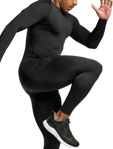 Vista 9 de ATHLIO - Paquete de 1 o 3 camisetas de compresión de manga larga con FPU 50+ para hombre, camiseta de protección para deportes acuáticos