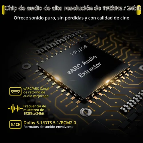Vista 6 de eARC/ARC a cable extractor de audio óptico (4.9 ft/5 pies), convertidor de audio eARC mejorado compatible con Dolby/DTS 5.1, 192 KHz HDMI eARC/ARC a