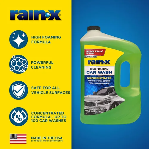 Vista 4 de Espuma para lavado de autos Rain-X 620191 - 100 onzas líquidas. Fórmula concentrada de alta espuma para una mayor acción de limpieza, que levanta