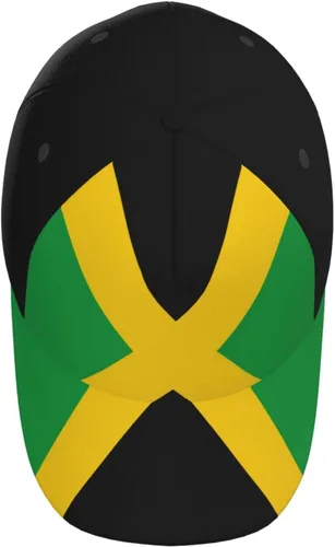 Vista 4 de Lindo sombrero de bandera de Jamaica para hombres y mujeres con bandera ajustable Snapback sombrero patriótico al aire libre béisbol golf sombrero