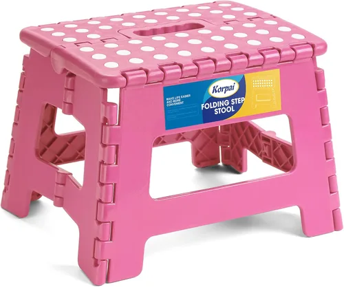 Vista 16 de Korpai Taburete plegable de 9 pulgadas para adultos, niños, taburetes plegables antideslizantes con mango portátil, taburete plegable de plástico
