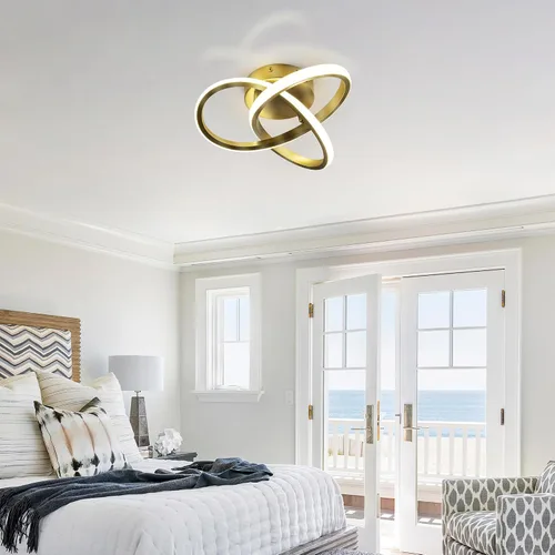 Vista 5 de Lámpara de techo moderna de 10 pulgadas, lámpara de techo regulable LED de 24 W con control remoto, temperatura de color ajustable de 3000 a 6000 K