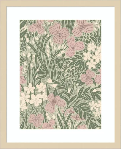 Vista 15 de Amanti Art Katie Oshea - Lienzo decorativo para pared, diseño de campo de flores, verde claro, 24 x 20 pulgadas, arte de pared de flores, decoración