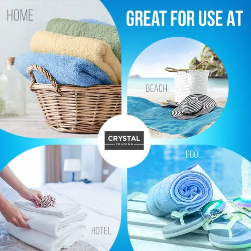 Vista 5 de CrystalTowels - Toallas extra absorbentes de 100% algodón, Algodón, Juego de 7 piezas