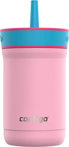 Vista 17 de Contigo Leighton - Vaso con pajita para niños con tapa a prueba de derrames, 12 onzas, Frambuesa/Azalea
