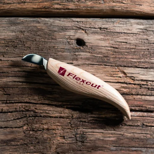 Vista 4 de FLEXCUT Cuchillos para tallado de madera Cuchillo para tallado de astillas Hoja de acero 1095 con alto contenido de carbono Mango ergonómico