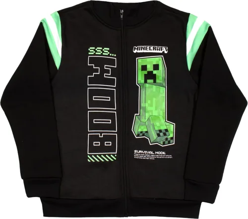 Vista 3 de Minecraft Creeper - Conjunto de pantalones deportivos de 3 piezas para niños, con cremallera, camiseta de manga corta y pantalones deportivos activos