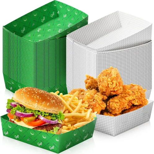 Vista 9 de Sawysine Paquete de 36 platos de fútbol grandes para fiestas de fútbol, bandejas de papel de 5 libras, nachos, botes de comida, cuencos desechables