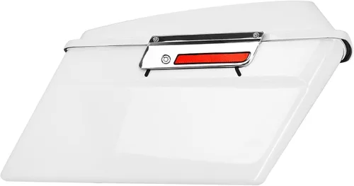 Vista 4 de Alforjas rígidas con soportes de conversión cromados para Harley Davidson 1984-2017 Softail Modelos FLST, FLSTC, FLSTF, FLSTN FLSTS, Rojo