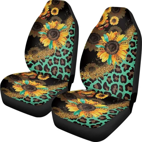 Vista 34 de INSTANTARTS Fundas de asiento de coche con diseño de dalia estética, solo para asientos delanteros, protector de asiento de vehículo, 2 unids/set