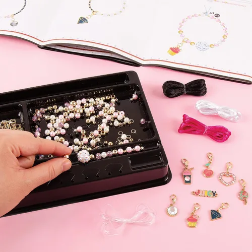 Vista 6 de Make It Real - Pulseras rosas y preciosas de Juicy Couture - Kit de fabricación de pulseras de dijes de bricolaje - Kit de pulsera de la amistad