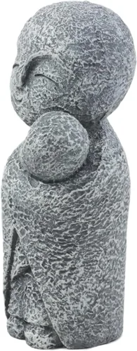 Vista 5 de ebros regalo figura decorativa Jizo Monjes 5" Altura Encanto japonés Buda Jizo Monjes de armonía Estatua Holding bebé Monje