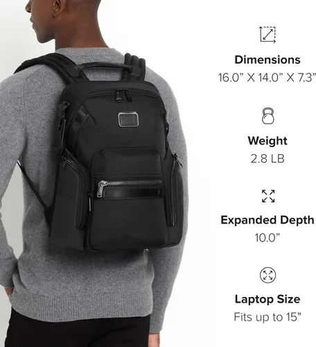 Vista 7 de TUMI Mochila de navegación para hombre, Negro -, Mochila de navegación