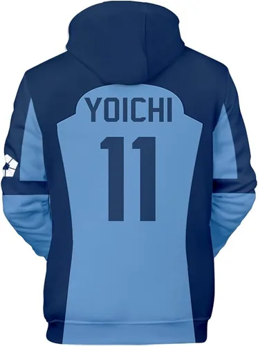 Vista 2 de My Sky Sudadera con capucha de manga larga con capucha de anime Blue Lock para adolescentes y adultos