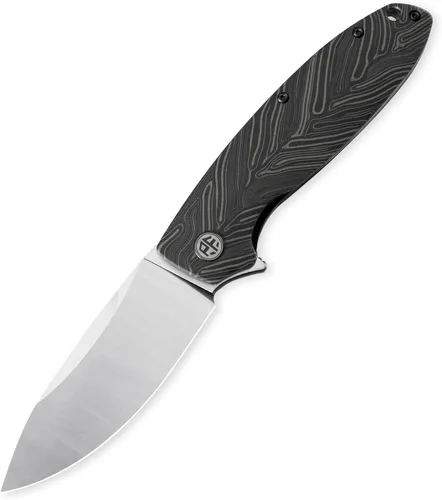 Vista 6 de Petrified fish PFB01 Terra,3.54" D2 Hoja de acero, Micarta Handle Flipper Liner lock Cuchillo plegable (verde)