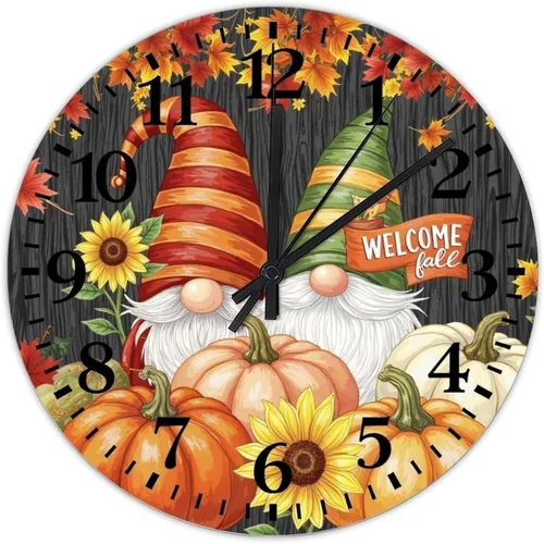 Vista 27 de Farmhouse Silent Wooden Wall Clock Non-Ticking Battery Operated 10" Retro Rustic Arabic Numerals Colorful Decorative Small Wall Clocks for Living