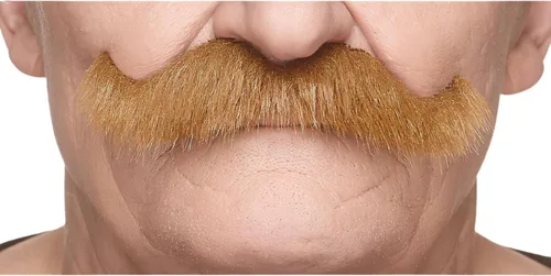 Vista 52 de Mustaches Self-Adhesive Fake Mustache, Synthetic Fur Costume Accessory Set Arqueólogo gris con blanco