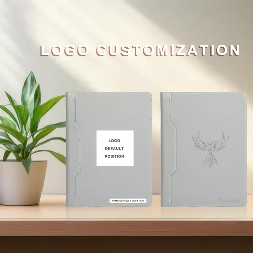 Vista 9 de AZXCG Carpeta de cuero con 3 anillos para mujeres y hombres, organizador de carpetas de negocios de cuero vegano con cremallera, soporte para bloc