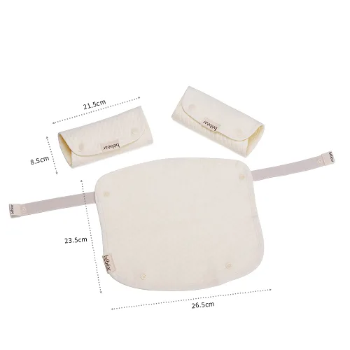 Vista 5 de Bebamour Babero reversible de algodón para todas las posiciones de transporte, babero blanco para niños y niñas (elefante)
