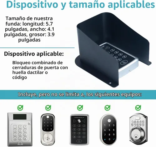 Vista 5 de Cubierta de lluvia para timbre de puerta, cubierta de control de acceso de metal, protector de cámara de video, timbre de acero laminado en frío
