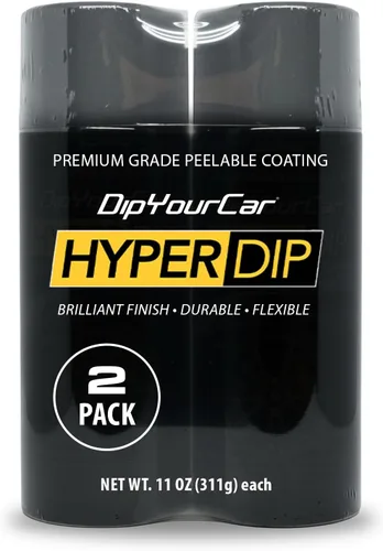 Vista 3 de DipYourCar HyperDip - Pintura pelable para automóvil, paquete de 2 pinturas en aerosol para ruedas, emblemas, espejos y más, color plata de fábrica